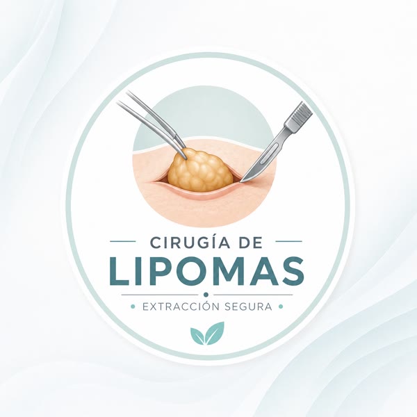 Ilustración de la extracción quirúrgica de un lipoma